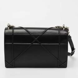 Pre Owned Dior Black Leather Large Diorama Flap Shoulder Bag