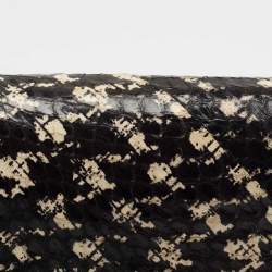 Pre Owned Dior Black/White Snakeskin Lady Dior Wallet on Chain