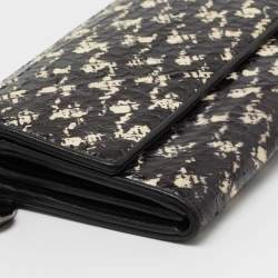 Pre Owned Dior Black/White Snakeskin Lady Dior Wallet on Chain