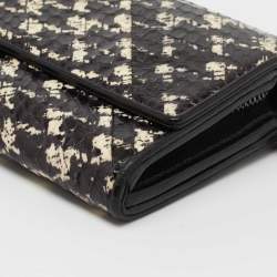 Pre Owned Dior Black/White Snakeskin Lady Dior Wallet on Chain