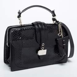 مملوكة مسبقًا Dior Black Python Top Handle Bag