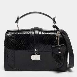 مملوكة مسبقًا Dior Black Python Top Handle Bag