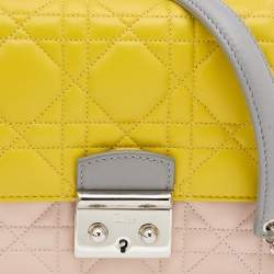 Pre Owned Dior Multicolor Cannage Quilted Leather Miss Dior Promenade Wallet On Chain