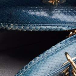 Dior Blue Python Leather Medium Lady Dior Tote