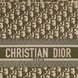 Pre Owned Dior Olive Green Oblique Canvas Large Book Tote