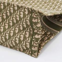 Pre Owned Dior Olive Green Oblique Canvas Large Book Tote