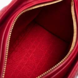 Pre Owned Dior Red Cannage Leather Medium Lady Dior Tote
