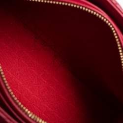 Pre Owned Dior Red Cannage Leather Medium Lady Dior Tote