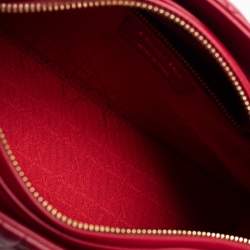 Pre Owned Dior Red Cannage Leather Medium Lady Dior Tote