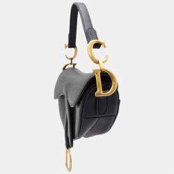 Pre Owned Dior Black Leather Saddle Mini Shoulder Bag 