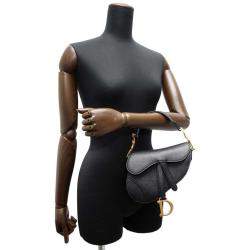Pre Owned Dior Black Leather Saddle Mini Shoulder Bag 