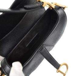 Pre Owned Dior Black Leather Saddle Mini Shoulder Bag 