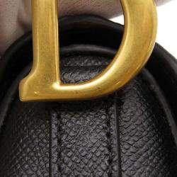 Pre Owned Dior Black Leather Saddle Mini Shoulder Bag 