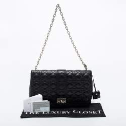 Pre Owned Dior Black Quilted Leather Large Miss Dior Flap Bag