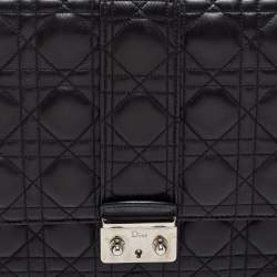 Pre Owned Dior Black Quilted Leather Large Miss Dior Flap Bag
