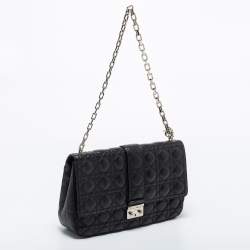 Pre Owned Dior Black Quilted Leather Large Miss Dior Flap Bag