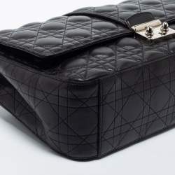 Pre Owned Dior Black Quilted Leather Large Miss Dior Flap Bag