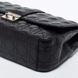 Pre Owned Dior Black Quilted Leather Large Miss Dior Flap Bag