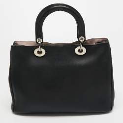 Dior Black Leather Medium Diorissimo Tote