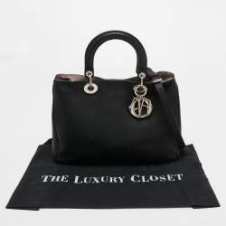 Dior Black Leather Medium Diorissimo Tote