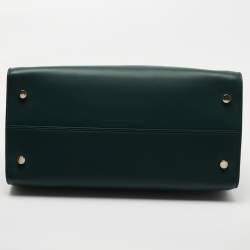 Pre Owned Dior Green Leather Large Diorever Tote