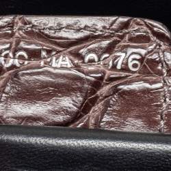 Pre Owned Dior Brown Ostrich,Croc and Snakeskin Limited Edition 0019 Detective Satchel