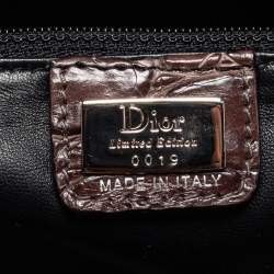 Pre Owned Dior Brown Ostrich,Croc and Snakeskin Limited Edition 0019 Detective Satchel