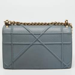 Pre Owned Dior Light Blue Leather Small Diorama Shoulder Bag