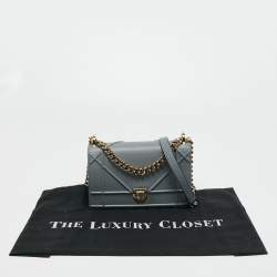 Pre Owned Dior Light Blue Leather Small Diorama Shoulder Bag
