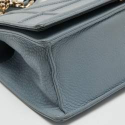 Pre Owned Dior Light Blue Leather Small Diorama Shoulder Bag