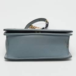 Pre Owned Dior Light Blue Leather Small Diorama Shoulder Bag