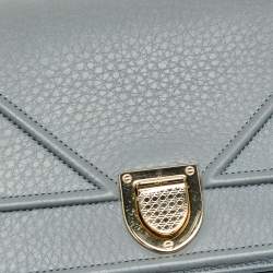 Pre Owned Dior Light Blue Leather Small Diorama Shoulder Bag
