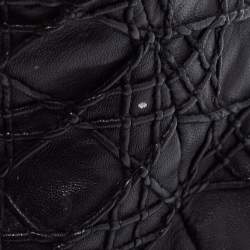 Pre Owned Dior Black Cannage Leather Lady Dior Tote