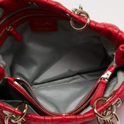 Pre Owned Dior Red Quilted Leather Lady Dior Tote