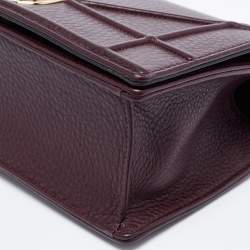 Pre Owned Dior Burgundy Leather Small Diorama Shoulder Bag