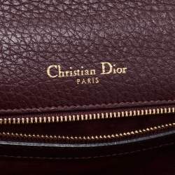 Pre Owned Dior Burgundy Leather Small Diorama Shoulder Bag