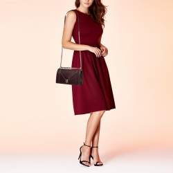 Pre Owned Dior Burgundy Leather Small Diorama Shoulder Bag