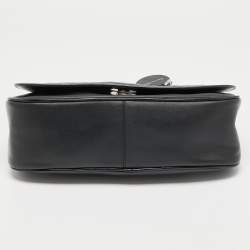 Pre Owned Dior Black/Blue Grained Leather Dune Top Handle Bag