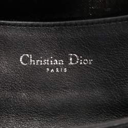 Pre Owned Dior Black/Blue Grained Leather Dune Top Handle Bag