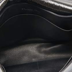 Pre Owned Dior Black/Blue Grained Leather Dune Top Handle Bag