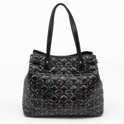 Pre Owned Dior Black Printed Coated Canvas Panarea Tote