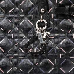 Pre Owned Dior Black Printed Coated Canvas Panarea Tote
