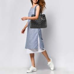 Pre Owned Dior Black Printed Coated Canvas Panarea Tote