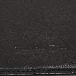 Pre Owned Dior Black/Silver Oblique Canvas and Leather Clutch