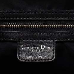 Pre Owned Dior Black Oblique Fabric and Leather Detective Frame Satchel