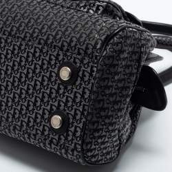 Pre Owned Dior Black Oblique Fabric and Leather Detective Frame Satchel