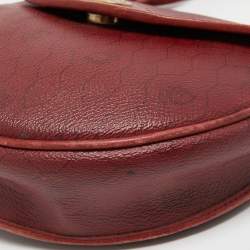 Pre Owned Dior Red Coated Honeycomb Canvas and Leather Crossbody Bag