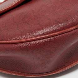 Pre Owned Dior Red Coated Honeycomb Canvas and Leather Crossbody Bag