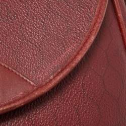 Pre Owned Dior Red Coated Honeycomb Canvas and Leather Crossbody Bag