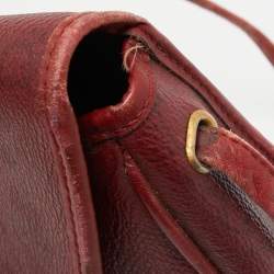 Pre Owned Dior Red Coated Honeycomb Canvas and Leather Crossbody Bag